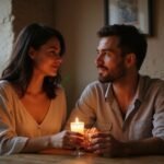 Een stel in intiem restaurant geniet svan Sexcontact in Flevoland